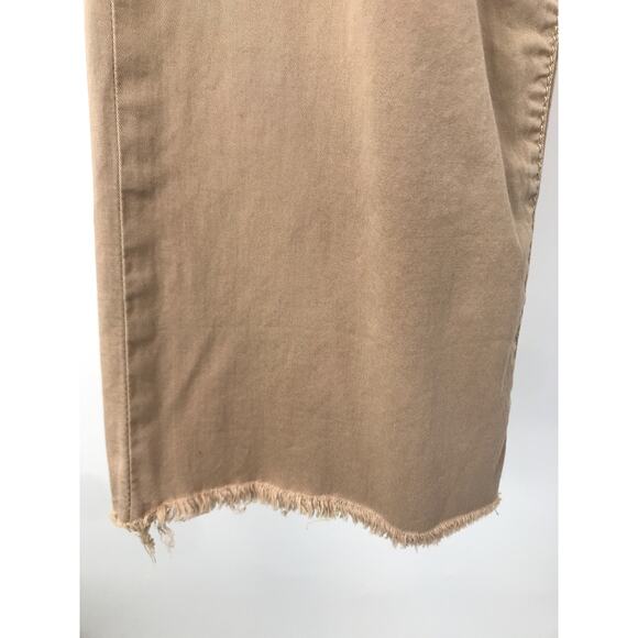 Tory Burch Khaki Frayed Hem Cropped Chino Pants Size 27 Stretch - Picture 3 of 10